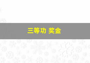 三等功 奖金